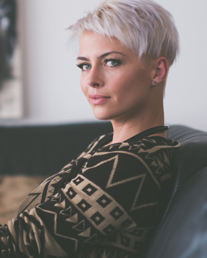 Woman with Short Blonde Hair